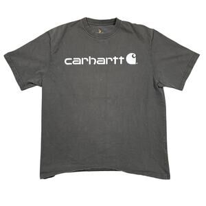 Vintage Carhartt T-Shirt Faded Black Big Spell Out Mens Size Large Distressed
